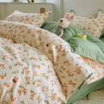 작은 신선한 침대 시트 이불 커버 기숙사 3 피스 침구 도매의 간단한면 브러시 4 피스 세트 두꺼운 모델의 그림