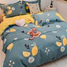 간단한 연삭 양모 침대 모자 모델 4 피스 세트 작은 신선한 기숙사면 침대 시트 이불 커버 3 피스 세트 침대 선물 도매의 그림