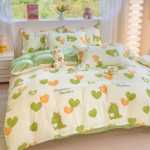 간단한 연삭 양모 침대 모자 모델 4 피스 세트 작은 신선한 기숙사면 침대 시트 이불 커버 3 피스 세트 침대 선물 도매의 그림