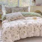 간단한 연삭 양모 침대 모자 모델 4 피스 세트 작은 신선한 기숙사면 침대 시트 이불 커버 3 피스 세트 침대 선물 도매의 그림