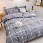 간단한 연삭 양모 침대 모자 모델 4 피스 세트 작은 신선한 기숙사면 침대 시트 이불 커버 3 피스 세트 침대 선물 도매의 그림