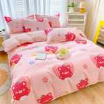 간단한 연삭 양모 침대 모자 모델 4 피스 세트 작은 신선한 기숙사면 침대 시트 이불 커버 3 피스 세트 침대 선물 도매의 그림