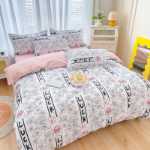 간단한 연삭 양모 침대 모자 모델 4 피스 세트 작은 신선한 기숙사면 침대 시트 이불 커버 3 피스 세트 침대 선물 도매의 그림