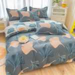 간단한 연삭 양모 침대 모자 모델 4 피스 세트 작은 신선한 기숙사면 침대 시트 이불 커버 3 피스 세트 침대 선물 도매의 그림