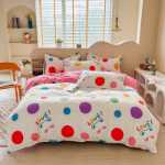 발신자를 대신하여 코튼 인쇄 4 피스 세트 두꺼운 브러시 시트 이불 커버 학생 기숙사 코튼 3 피스 침구의 그림