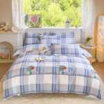 발신자를 대신하여 코튼 인쇄 4 피스 세트 두꺼운 브러시 시트 이불 커버 학생 기숙사 코튼 3 피스 침구의 그림