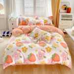 발신자를 대신하여 코튼 인쇄 4 피스 세트 두꺼운 브러시 시트 이불 커버 학생 기숙사 코튼 3 피스 침구의 그림