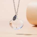 민들레 시간 보석 목걸이 하트 라운드 타원형 리버시블 보석 심플 스타일 크리스탈 목걸이 만들기의 그림