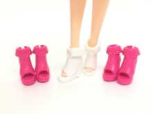 새로운 장난감 인형 신발 새로운 물고기 입 샌들 하이힐 멀티 컬러 신발 액세서리의 그림