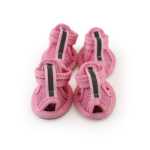 개 신발 애완 동물 신발 캐주얼 신발 메쉬 통기성 편안한 부드러운 밑창 신발 통기성 강아지 신발 메쉬 샌들의 그림