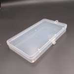 직사각형 투명 플라스틱 보관 상자의 그림