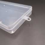 직사각형 투명 플라스틱 보관 상자의 그림