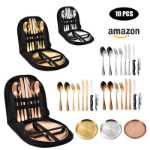 캠핑 여행용 식기 세트의 그림