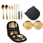 캠핑 여행용 식기 세트의 그림