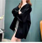 공식 사진 90 코튼 10 비스코스 봄 한국 느슨한 셔츠 디자인 틈새 긴팔 셔츠 얇은 여성상의의 그림