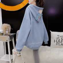 코튼 후아 코튼 백 랩 칼라 공식 피규어 2024 봄 디자인 만화 프린트 후드 스웨트 셔츠 여성용의 그림