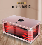 리프트 난방 커피 테이블 전기 난방 테이블 난방 테이블 화재 테이블 홈 직사각형 4면 히터 전기 히터 스토브의 그림