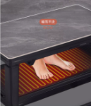 리프트 난방 커피 테이블 전기 난방 테이블 난방 테이블 화재 테이블 홈 직사각형 4면 히터 전기 히터 스토브의 그림